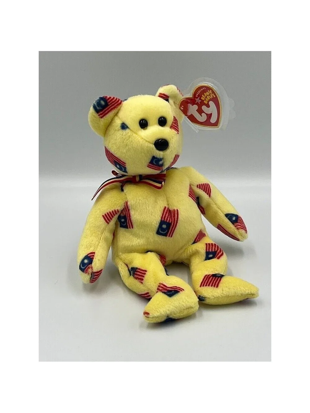 Ty Beanie Babies Vintage 2005 Negaraku Malaysia Flag Bear Tag Protector